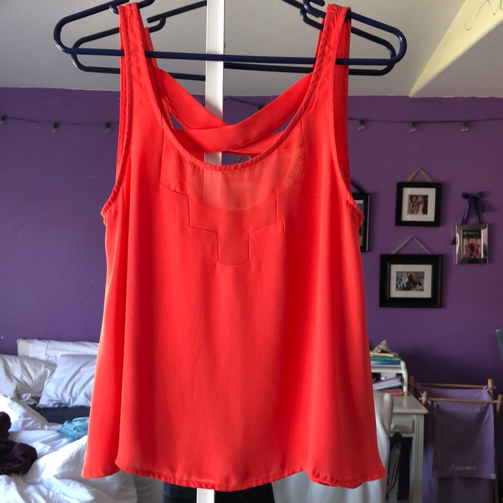 XS Coral Fancy Tank Top Blouse
